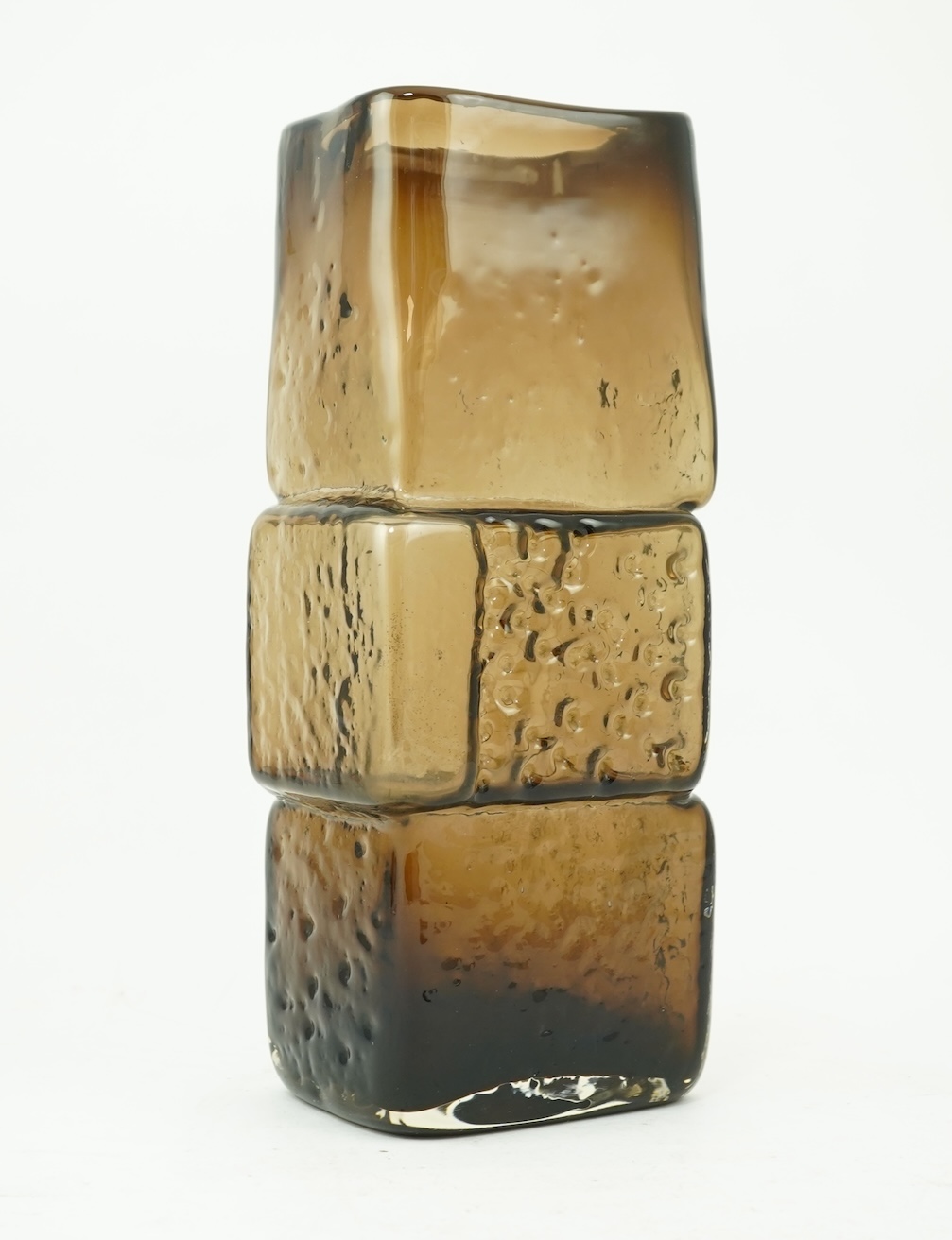 Whitefriars: A Textured range 'Drunken Bricklayer' vase designed by Geoffrey Baxter